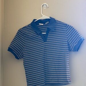 Levi's Blue Striped Crop Top